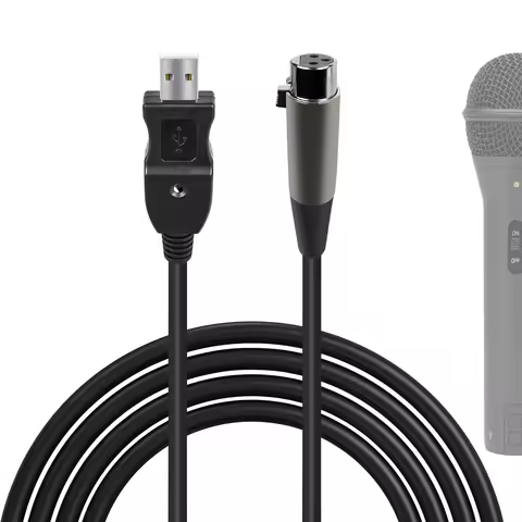 Geekria for Creators USB to XLR Female Microphone Cable 10 ft / 3 M, Compatible with FIFINE K688, Am