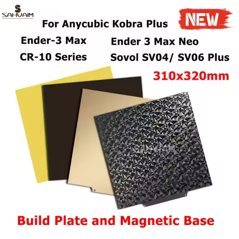 310x320mm Double Heated Bed PEO/PEI+PEI Spring Steel Sheet PEI Bed for Creality CR-10S Pro/V2/V3/Any