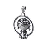 ZZOOI S925 Sterling Silver Retro Buddha Pendant Woman Girle Thai silver Cartoon Fashion Hollow Buddh