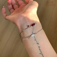 Marquise cut snake bone minimalist red corundum hand jewelry