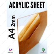Acrylic Sheet Clear 2mm A4 / Perspex A4 sheet clear / PMMA Sheet / Flexiglass Sheet