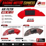 PENAPIS ANGIN RS8 RACING AIR FILTER NMAX V2 V3 NVX V2 V3 siap AIR FILTER COVER TRANSPARENT CLEAR
