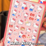 3D Beautifully Animated Kuromi My Melody Hello Kitty Cinnamon Roll Sanrio Sticker Transparent Jelly 