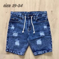 Celana jeans pendek sobek pria dewasa