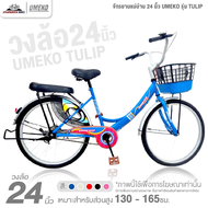 จักรยานแม่บ้าน 24 นิ้ว UMEKO รุ่น TULIP (เฟรมเหล็ก, ดรัมเบรกหลัง)