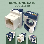 CAT6 IO Keystone Tool Less Tool Free Jack Connector Module RJ45 UTP Modular Jack Information Outlet