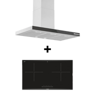(Bulky) (BUNDLE) BOSCH DWB97BK61T Wall-mounted cooker hood (90cm) + Bosch PPI82560MS Induction Hob
