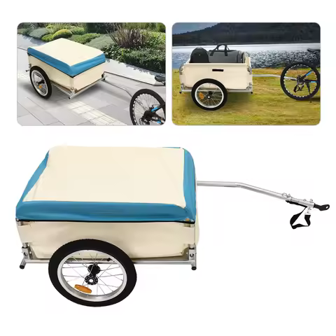 110.23LBS Load Bicycle Trailer Stable Transport Multiple Aluminum Utility Cargo Bike Trailer for 24"