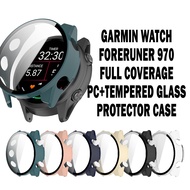 Garmin Forerunner 970 Tempered Glass + Hard Casing Garmin Watch Forerunner 970 Full Coverage Protect