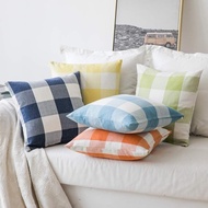 Checkered Cushion Cover Polyester No Insert 45x45/50x50cm Sofa Bedroom Decor