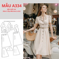 PAPER SHEET A0 2-LAYER DRESS WITH BREAST SURGERY NECK -A334