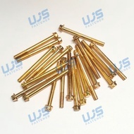 MESIN 25PCS 50PCS 100PCS Flange Bolt 6x60 Key 8 Bolt Engine Block M6x60 Gold