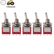 WF  5Pcs Toggle Switch  2A/250V AC 5A/120V ON-ON 2 Position 3PDT 9 Pin Button Head Diameter 6mm