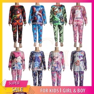 (HARGA BORONG) KIDS UNISEX SLEEPWEAR PYJAMAS 3D FULL PRINT SET 2 IN 1 (BAJU TIDUR SEPASANG BUDAK PEREMPUAN / LELAKI)