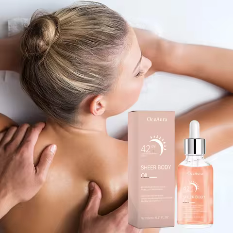 Oceaura 15ml Sunscreen Body Oil SPF 42 plus High Sun Protection Anti-UV Skin Brightening Nourishing 