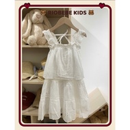 5699 WHITE LONG SKIRT SET FOR GIRLS