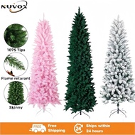 NUVOX Christmas Tree 6/7 /8/10FT Pointed Snow Slim Artificial Christmas tree with 1100 Branch Tips