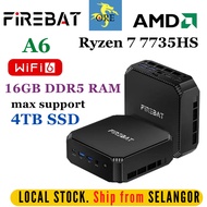 Firebat A6 AMD Ryzen 7 7735HS Windows Mini PC 16GB DDR5 RAM 4TB SSD Computer Desktop PC Gaming PC