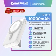 Orashare MGS10 10000mAh Wireless Magnetic Powerbank Fast Charging Strong Magnet Force