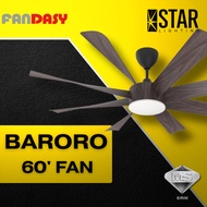 FANDASY Baroro Ceiling Fan 60" FD-6000DCF/8B(L) 60 inch 8 Blade SIRIM DC Motor Remote Control Black 