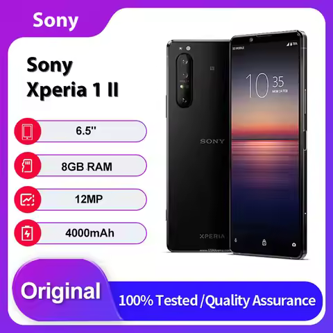 Original Unlocked Sony Xperia 1 II 5G Fingerprint Bluetooth 4000mAh 12MP Mobile Phone 6.5 inches 256