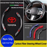 [Limited Time Offer] Toyota Carbon Fiber Texture Water Transfer Printing Steering Wheel Cover Car Interior Accessories for Hilux Innova Corolla Cross Rush Calya Yaris Vios