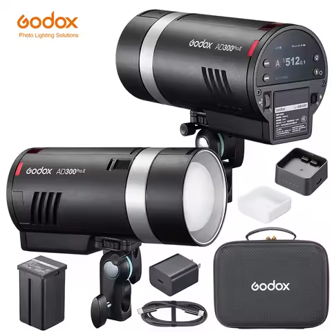 Godox AD300Pro II AD300ProII Outdoor Flash, Adapt to Godox X3 Pro/X3 Trigger,300Ws 2.4G TTL HSS 1/80