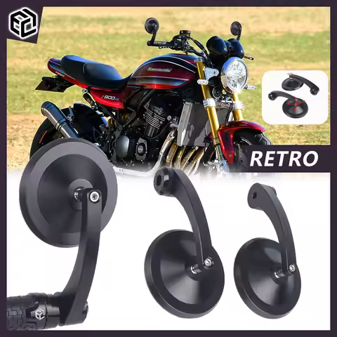 Retro Style Motorcycle Bar End Mirror Rearview Mirror For Kawasaki W800 W230 Eliminator 400 Z900RS Z