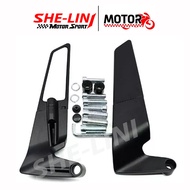 1 Pair CNC Motorcycle Mirrors Wind Wing Adjustable Rotating Rearview Mirror Side For Kawasaki ZX6R Z