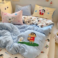 Cloud-Touch Washed Cotton 4-Piece Bedding Set - Includes Fitted Sheet, Duvet Cover & 2 Pillowcases