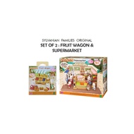 Sylvanian FAMILIES - SET OF 2: FRUIT WAGON & SUPERMARKET