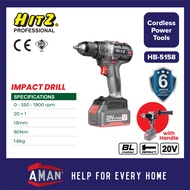 HITZ 20V Impact Drill Cordless Brushless With Handle Rechargeable Electric Screwdriver Cordless Dril