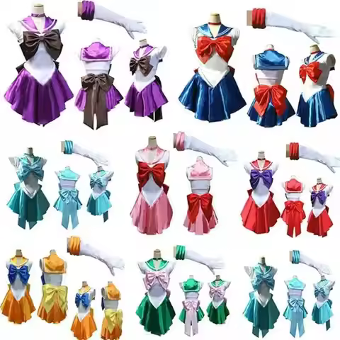 Pretty Guardian Sailor Japanese Cartoon Movie Cosplay Girl Mercury Moon Mars Dress Pretty Soldier Sa