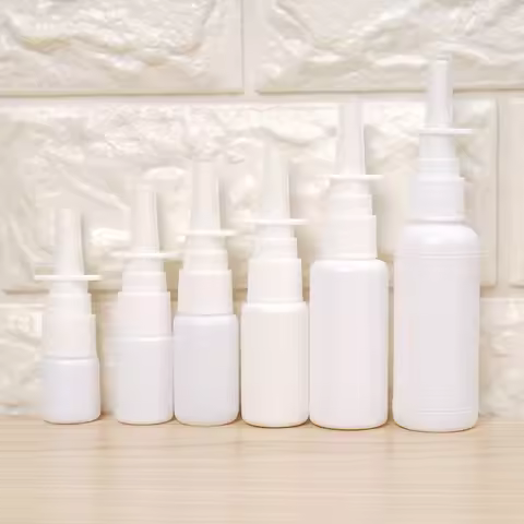 2pcs 5/10/15/20/30/50ml White Nasal Spray Bottles Pump Sprayer Mist Nose Spray Mist Empty Refillable