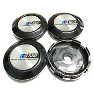 4pc 76mm SSR Car Wheel Centre Cap Black Chrome Cap Modified Sports Wheel Hub Cap Cover Fit for SSR W