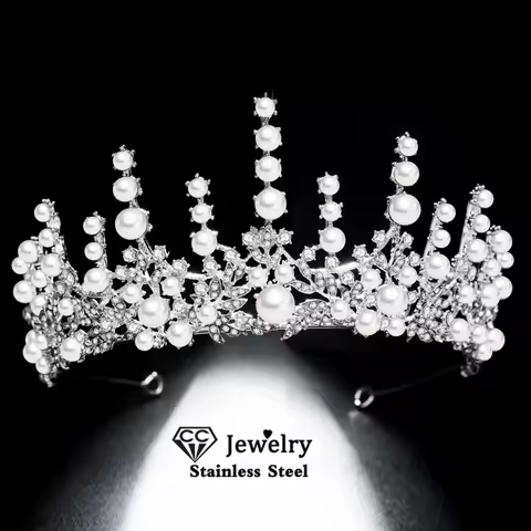 CC Women Crown Wedding Hair Accessories Bridal Tiaras and Crowns Engagement Jewelry Trendy Hairwear 