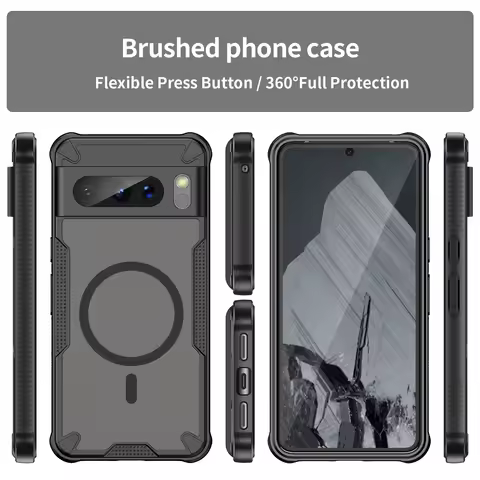 Magnetic Luxury Matte Translucent Armor Shockproof Case For Pixel9 Pixel9 Pro XL Pixel 8A Magsafe Wi