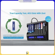 8 Slot AA AAA Li-Ion Ni-MH USB Type C QC3.0 LCD Battery Charger - XTAR VC8S Kit