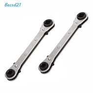 BECS 2pcs Ratcheting Refrigeration Wrench, with Hex Bit Adapter Reversible Ratchet HVAC Service Wren