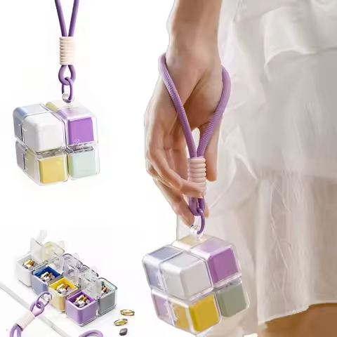 2026*8 Grid Pill Cases Multi Functional Folding Pill Cases Moisture Proof Portable Medicine Storage 