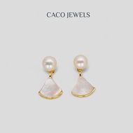 CACO Freshwater Pearl Earrings 14K Gold Vermeil on 925 Silver "Venus (Earring)" (1 Pair)