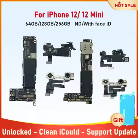 Fully Tested Motherboard for iPhone 12 Mini 64g 128g 256g Unlcoked Mainboard With Face ID Clean iClo