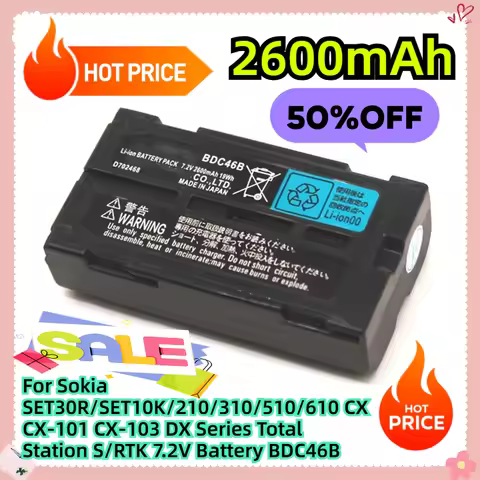 For Sokia SET30R/SET10K/210/310/510/610 CX CX-101 CX-103 DX Series Total Station S/RTK 7.2V 2600mAh 