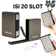 TERMURAH TEMPAT ROKOKK ISI 20 SLOT DENGAN KOREK ELEKTRIC KOTAK ROKOK KEREN MURAH ROKO2 MURAH FOCUS K