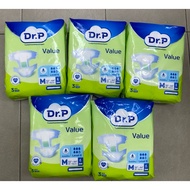 Dr P Value diaper M (traveling pack 3pcs/pkt) 1 pkt/3 pkt/5pkt