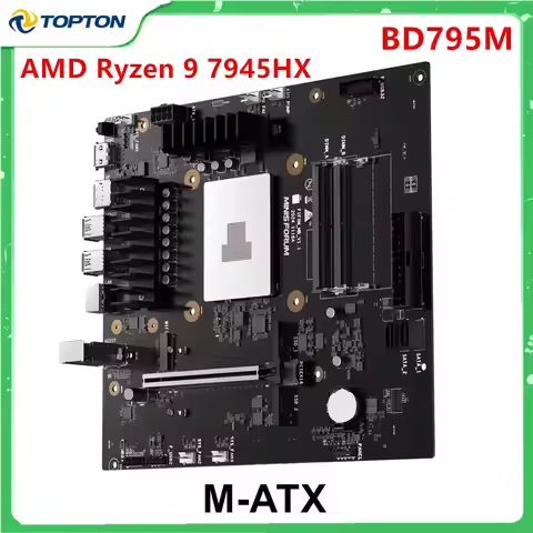 MINISFORUM BD795M M-ATX 2.5G LAN Gaming NAS Motherboard AMD Ryzen 9 7945HX 16C/32T 2*DDR5 2*NVMe 2*S