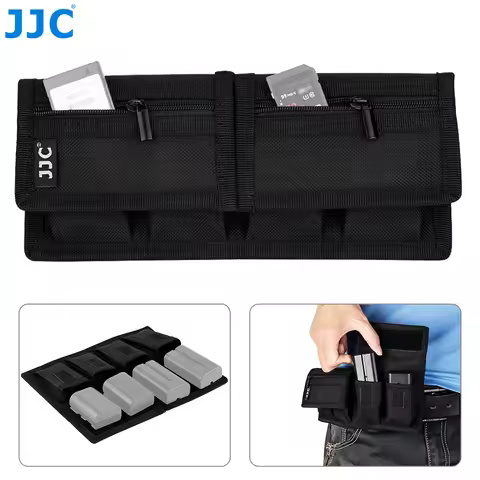 JJC Camera Battery Bag DSLR Battery Pouch Holder SD Card Case for Canon EOS R 5D 6D Nikon Z6 D850 D8