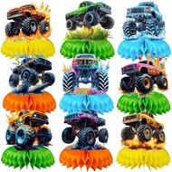 9 Pcs Monster Truck Table Decorations Monster Truck Birthday Decorations Monster Truck Centerpieces 