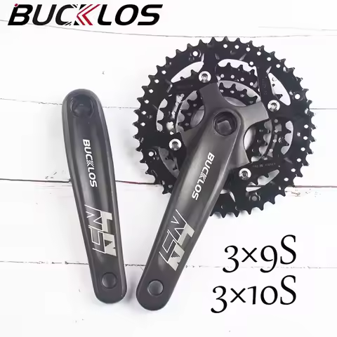 BUCKLOS MTB Bicycle Crankset 104/64BCD Bike Chainring 22T 32T 44T Aluminum Alloy Crank Single/triple
