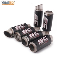 51mm/60mm/63mm Universal Motorcycle Exhaust Muffler Tailpipe SC project Canister Tail Pipe Stainless